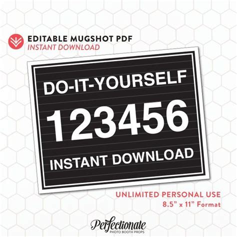 diy mugshot sign|mugshot template editable.